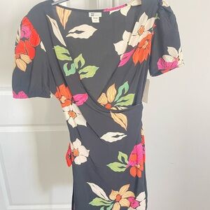 Billabong Wrap Dress with Floral Design